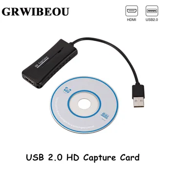 Grwibeou Карта видеозахвата USB 2,0 60 Гц HDMI Видеозахват для PS4 игровой DVD-видеокамеры, записывающей прямую трансляцию