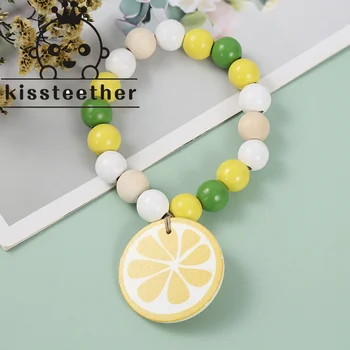 Kissteether, Новые подвесные бусины, Деревянная кисточка из лимонного шпагата, креативный цветной деревянный бисерный шнур, украшение для детского дома, подвесная игрушка