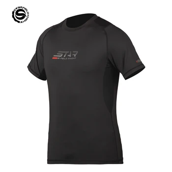 SFK Дышащая мужская футболка для бега, рубашка для фитнеса с коротким рукавом, спортивная одежда Со светоотражающими буквами, Быстросохнущая тренировка