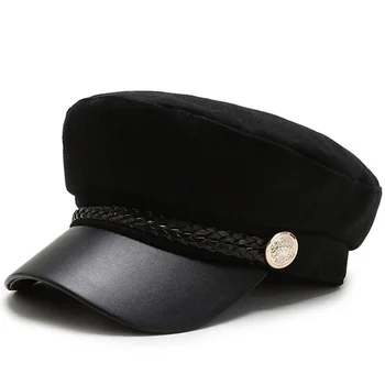 Осенняя модная хлопковая женская шляпа в британском стиле, теплые ретро-кепки для газетчиков, военная восьмиугольная кепка, женские кепки с козырьком