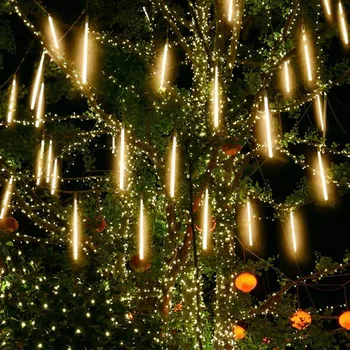 Новый Год 30/50 см Открытый Метеоритный дождь, 8 трубок, светодиодные гирлянды, водонепроницаемые для Рождественской Свадьбы, украшения для вечеринки в саду