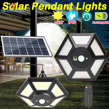 Солнечные подвесные светильники, наружный подвесной светильник с дистанционным датчиком движения, гараж, патио, коридор, Солнечная лампа для сада