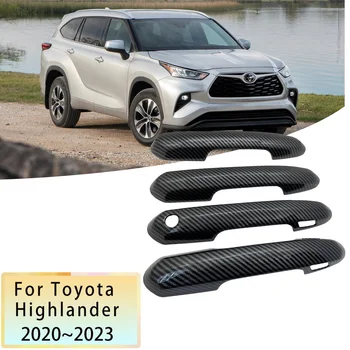 для Toyota Highlander Hybrid Kluger XU70 2020 2021 2022 2023 Крышка Дверной ручки из Углеродного волокна Наклейки для стайлинга Автомобилей Аксессуары