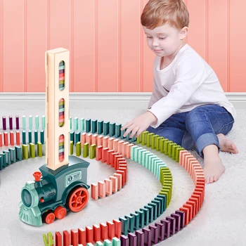 Симпатичные Маленькие паровозики Домино для детей, развивающая игрушка-головоломка для детей раннего возраста