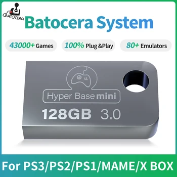 Batocera 35.Система Linux 128 ГБ Портативный диск USB 3.0 70 + Эмуляторов с 43000 + ретро-играми для PS3/PS2/PSP/X BOX/3DO Plug & Play