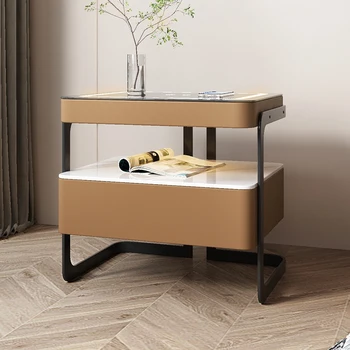 Простая современная прикроватная тумбочка Матовый акриловый приставной столик Комод для спальни Узкий прикроватный столик Ассортимент мебели для дома