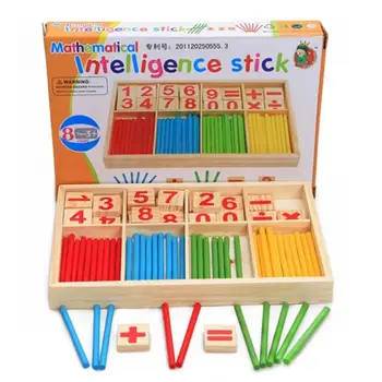 Развивающие игрушки для дошкольного образования, Деревянная палочка для математического интеллекта, счетные палочки для девочек и мальчиков