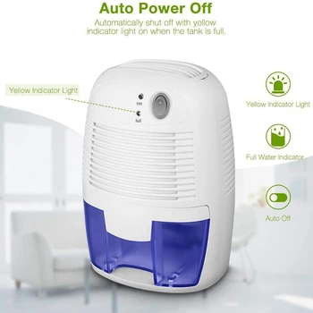 Мини-осушитель USB Портативный Осушитель воздуха с электрическим охлаждением с резервуаром для воды объемом 500 мл для дома, спальни, кухни, офиса, автомобиля