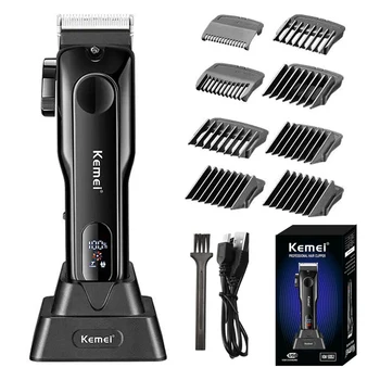 Kemei Usb-зарядная база, Цифровой дисплей, Триммер для волос, Регулируемый Инструмент для порошковой металлургии, Головка для стрижки волос Km-5082