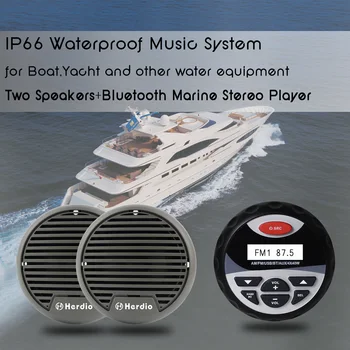 Herdio Водонепроницаемый Морской Стерео Bluetooth Аудио Радиоприемник USB MP3 AM/FM для ATV UTV Автомобиля Яхты Морские Музыкальные Колонки