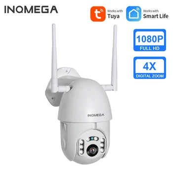 INQMEGA 1080P IP-Камера WiFi Беспроводная Автоматическая Отслеживающая PTZ Скоростная Купольная Камера Наружного Видеонаблюдения Водонепроницаемая Камера TUYA