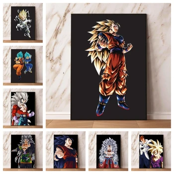 Плакаты на холсте С семью персонажами Dragon Ball Классические Принты и Оттиски Декор Подарки Современная гостиная