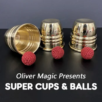 Суперкубки и мячи (Латунь) от Oliver Magic Gold Cup Волшебные фокусы, Появляющиеся / Исчезающие Шары, Иллюзии Крупным планом, Игрушки-фокусы