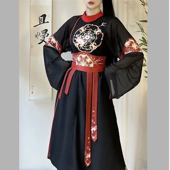 Женский халат Seventeen {Fenghua} Hanfu, изготовленный в тяжелой промышленности в стиле Тан, с вышивкой вокруг шеи, комплект с ежедневной пружиной в китайском стиле и