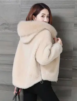 Женское Пальто из искусственного меха, плюшевая куртка с имитацией лисы, Зимняя модная Повседневная куртка 2021, Женская короткая Женская одежда, зимнее пальто