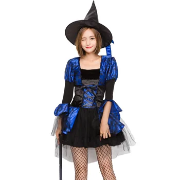 Женский костюм Ведьмы для Хэллоуина, Сексуальное Нарядное Платье для выступлений Фокусника, Сексуальное Нарядное Платье для Хэллоуина