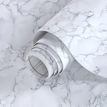 водонепроницаемые мраморные обои шириной 60 см для декора стен ванной комнаты, ПВХ, самоклеящиеся, маслостойкие, съемные наклейки на кухонную столешницу