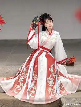 Женская старинная одежда Hanfu с перекрестным воротником Длиной до талии, китайский стиль для взрослых, Студенческий Повседневный стиль, Традиционная китайская одежда
