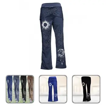 Женские джинсы с красивым сращиванием, удобные для фестиваля, Женские Спортивные брюки, женские джинсы