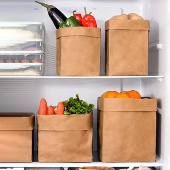 Крафт-бумажный пакет Маслостойкая Упаковка для пищевых продуктов, Утолщенная пленка для распыления, Сумка для защиты окружающей среды, Хранение косметики для фруктов и овощей