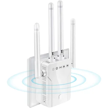 WiFi Расширитель, Ретранслятор сигнала, двухдиапазонный усилитель-расширитель 2,4 и 5 ГГц, 1200 Мбит/с, 360 °, полное покрытие для домашних маршрутизаторов, порт Ethernet
