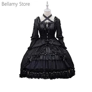 Dream Cross Великолепное черное платье в готическом стиле Лолиты