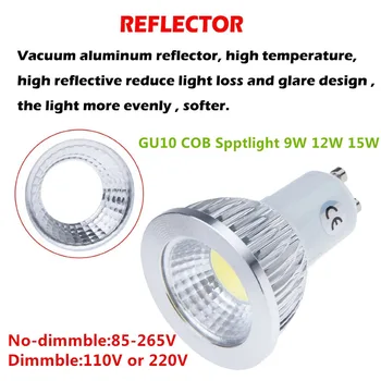 10X высокомощная светодиодная лампа GU10 9W 12W 15W LED COB прожекторная лампа gu10 лампа теплый холодный белый AC110V 220V светодиодное освещение