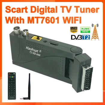 DVB-T2 666 Scart HD H265 T2 Цифровой ТВ-тюнер DVB T2 Европа Италия H265 HEVC HD Декодер DVB T2 Наземный ТВ-Ресивер