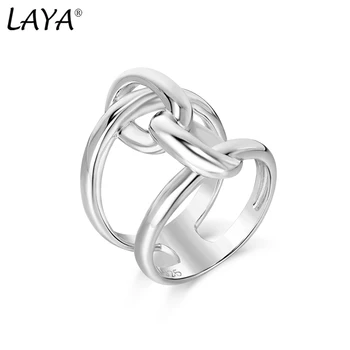 Кольцо-цепочка из стерлингового серебра 925 пробы Laya с замком-обручем Для женщин, Популярное Французское кольцо с застежкой, Изготовление ювелирных изделий из стерлингового серебра