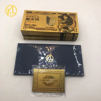 Горячая распродажа 6 Дизайнов A-O-T Attack On Tian S-N-K Золотые Банкноты Японские Аниме Билетные карточки для коллекции