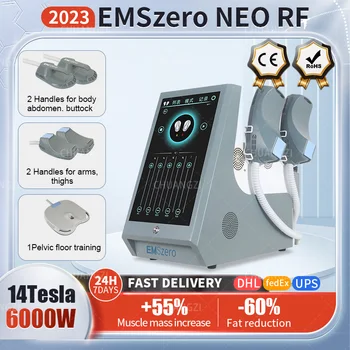 EMSzero Neo 6000 Вт 14 Тесла для лепки мышц тела Hiemt EMSlim Машина с 4 ручками для радиочастотной и EMS стимуляции таза опционально