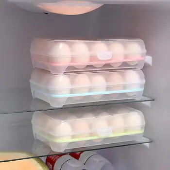 Коробка для хранения яиц Холодильник держатель для яиц 15 сеток Штабелируемая коробка для яиц корзина для яиц Контейнеры для хранения свежих яиц диспенсер