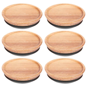 Деревянные крышки для хранения с широким горлышком для банок Mason /Kerr, Натуральная древесина акации, Пищевой материал для банок с широким горлышком