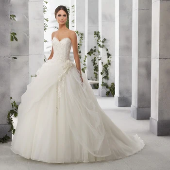 2021 Новый Дизайн, великолепное свадебное платье, Сексуальный вырез в виде сердечка, Пышные аппликации, Свадебное платье, Свадебные платья на заказ