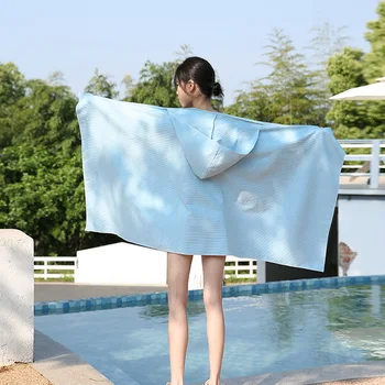 пляжное полотенце с солнцезащитным кремом 80x160 см, быстросохнущая накидка для плавания, банное полотенце, пригодное для носки