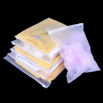 50 Шт. Матовая Прозрачная Пластиковая упаковка, сумка для хранения с застежкой-молнией, Самоуплотняющаяся для Одежды, косметики, электронных товаров, Полиэтиленовый пакет
