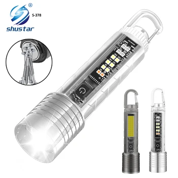 Мощный светодиодный фонарик с сильным магнитом, водонепроницаемый фонарь для кемпинга и рыбалки, USB Перезаряжаемый прожектор с дальним увеличением