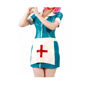 Латексное Платье Резиновая Униформа для Косплея Медсестры Горничной для Женщин