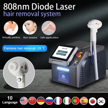 Бесплатная доставка, 808-нм диодный лазер, безболезненный аппарат для омоложения кожи/Перманентное удаление волос, эпилятор, косметический аппарат