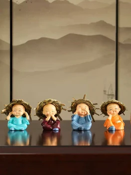 Новая Китайская Мебель Для Дома Zen Four No Little Monk Для Маленькой Куклы Шами, Украшение Рабочего Стола в Офисе