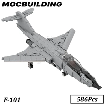 Модель сверхзвукового реактивного истребителя F-101 MOC, строительные игрушки, развивающие игрушки для детей, подарки для детей