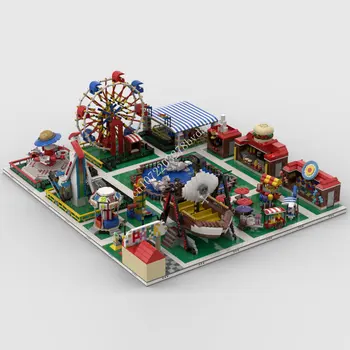 10104PCS Индивидуальные MOC Модульный парк развлечений Построить Вид на улицу Строительные блоки Кирпичи Детские игрушки на день рождения Рождественские подарки