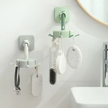7-челюстные самоклеящиеся крючки для кухни с возможностью поворота на 360 градусов, Универсальный настенный Дверной органайзер для хранения, вешалка для ванной комнаты