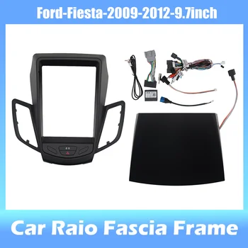 приборная панель автомагнитолы 9,7 дюйма 2din для стереопанели Ford-Fiesta-2009-2012, для автомобильной панели Teyes с двойной рамкой Din CD DVD
