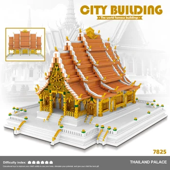 Всемирно известная Культурная архитектура Микро-Алмазный блок Таиланд Бангкок Большой Дворец Строительный кирпич Коллекция игрушек Nanobrick