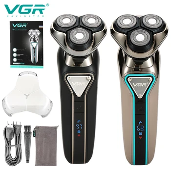 Электробритва VGR, Водонепроницаемый триммер для бороды, USB перезаряжаемая Профессиональная бритва с 3D плавающим замком для мужчин V-323