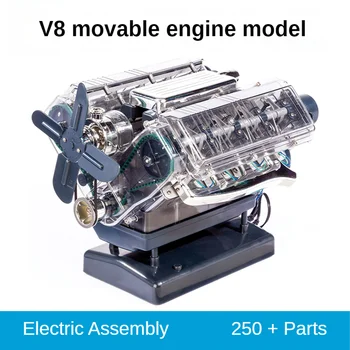 Мини-двигатель V8 Модель двигателя автомобиля может начать сборку модели игрушки для научных экспериментов 250 + деталей