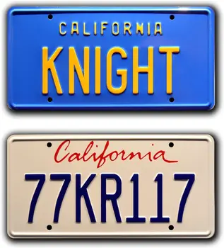 Машины знаменитостей Knight Rider Металлические номерные знаки 1