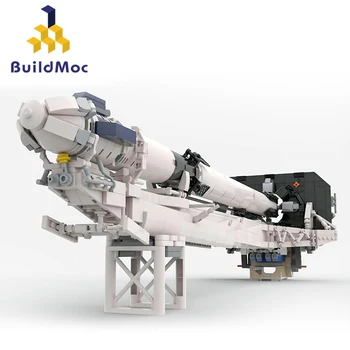 BuildMoc Space X Transporter Erector (TE) Ракета Falcon 9 Строительные блоки 1:110 Поддержка Стартовой Башни Кирпичи Игрушки Подарки для детей