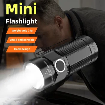 Мини-фонарик USB Перезаряжаемый портативный осветительный прибор с зажимом для ручки